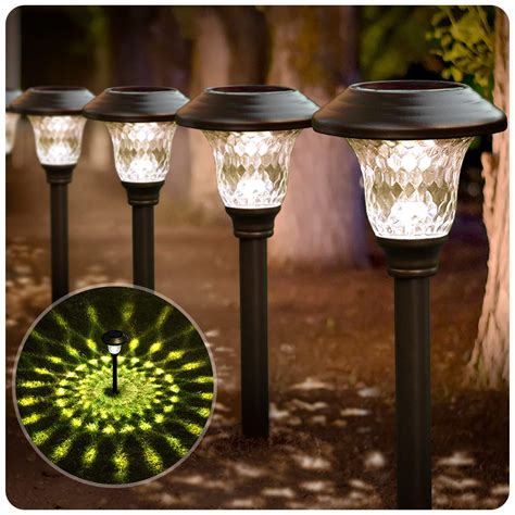 Buy Solar Lights Bright Pathway Outdoor Garden Stake Glass Stainless