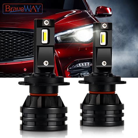 Braveway Car Lights H4 Led H7 16000lm H1 H3 H8 H11 Led Atuo Lamp For