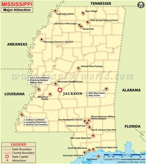 Travel Attractions in Mississippi | Mississippi Travel Map ...