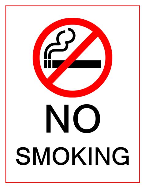 Famous printable No Smoking Sign Gratis