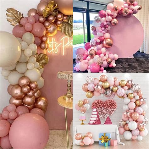 Balloon Arch Rose Pink Gold Balloon Garland Balloon Chain Glue Latex