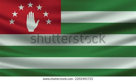 Republic Abkhazia Flag Waving Fabric Texture Stock Vector Royalty Free