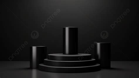 Sleek Black Podium For Modern Product Displays 3d Rendering Background