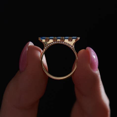 Lab Grown Sapphire Long Baguette Statement Ring – ARTEMER
