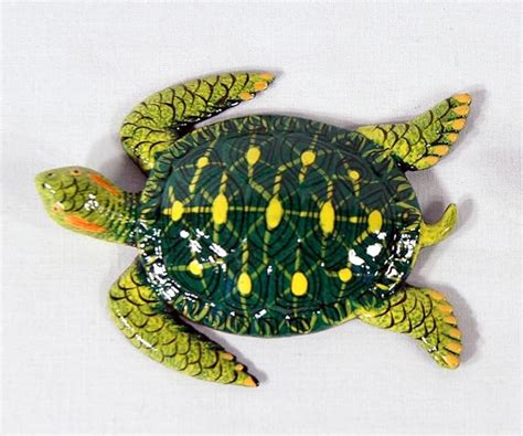 Amazon Hand Painted Green Sea Turtle Refrigerator Magnet Home