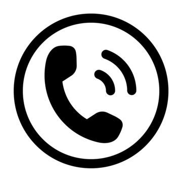 Circle Phone Call Icon In Black Color, Phone, Icon, Call PNG and Vector ...