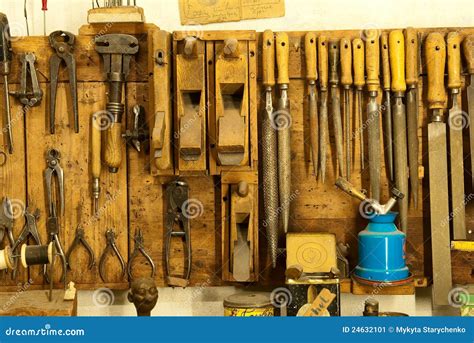 Assortment Of Do It Yourself Tools Hanging Stock Image Image Of