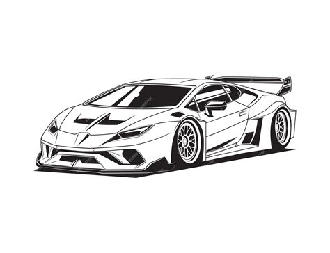 Super Auto Kleurplaat Vector Voor Afbeelding Voertuig Illustratie