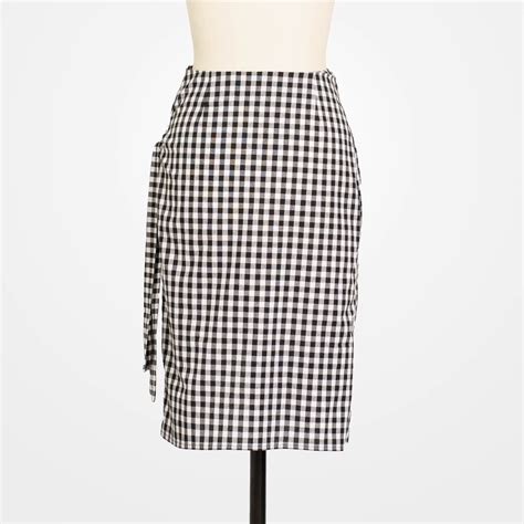 Cotton Skirt Below The Knee Black And White Checkered Skirt Etsy