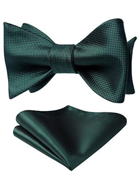 Buy Hisdern Bow Ties For Men Solid Color Self Tie Bow Tie Pocket Square Set Classic Formal Satin