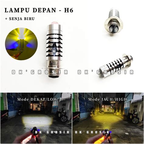 Jual Lampu Utama LED H6 Laser Senja Biru Lampu Depan Tipe Laser