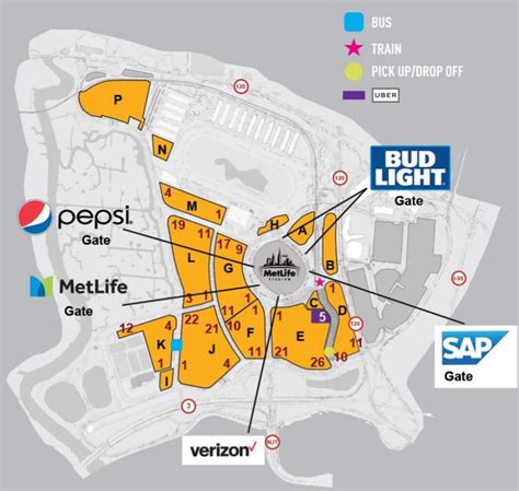 Metlife Stadium Parking Lot Map