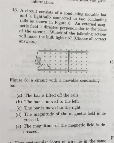 Solved Information U THe Given 13 A Circuit Consists Of A Chegg