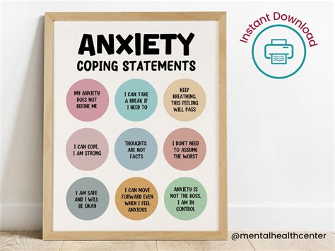 Anxiety Coping Statements Anxiety Management Coping Skills Mental