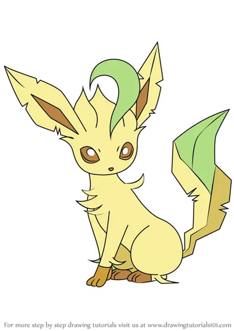 Learn How To Draw Leafeon From Pokemon Pokemon Step By Step Drawing Tutorials