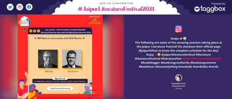 JLF Virtual Festival Features Taggbox Social Wall Engagement Zone