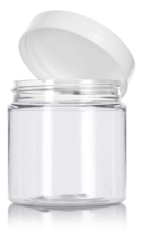 Plastic Jar In Clear With White Foam Lined Lid 4 Oz 120 Ml