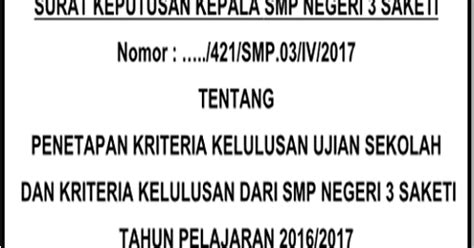 Contoh SK Penetapan Kelulusan Siswa Dalam Format Word Homesdku