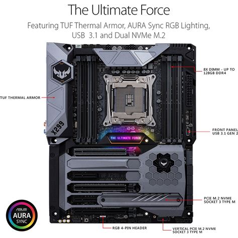 Asus Motherboard With Thermal Armor Tuf X299 Mark 1 Ebay