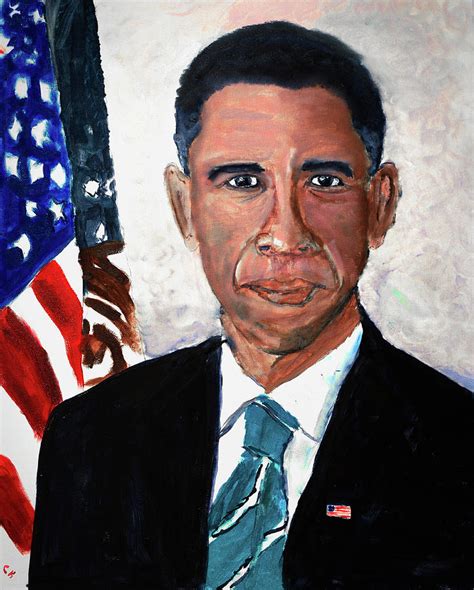 Barack Obama Portrait Painting By Chance Kafka