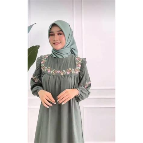 Jual Gamis Crinkle Bordir Mewahgamis Bordir Crincle Airflow Premium