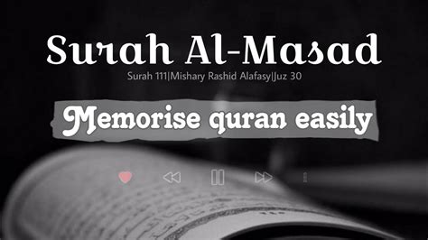 111 Surah Al Masad Word By Word Meaning Mishary Rashid Alafasy YouTube