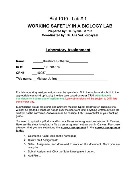 Bio Lab Lab Biol Lab Working Safetly In A Biology Lab