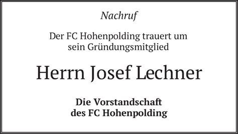 Traueranzeigen Von Josef Lechner Trauer Merkur De