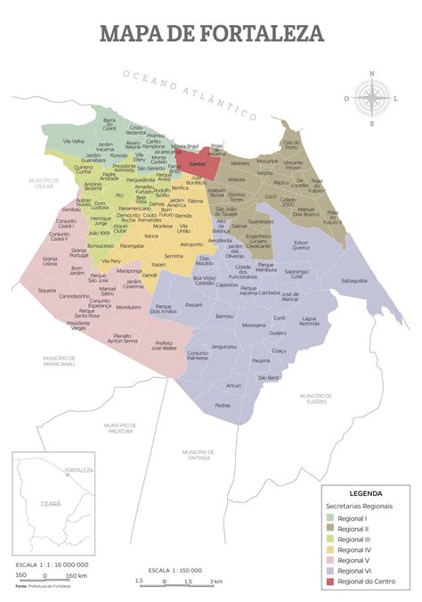 Mapa De Fortaleza Lista De Bairros Tipos De Mapa E Curiosidades