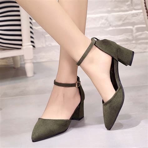 Hvyesh Sandals For Women Dressy Summer Summer Casual Pointed Toe Sandals Middle Heel Chunky