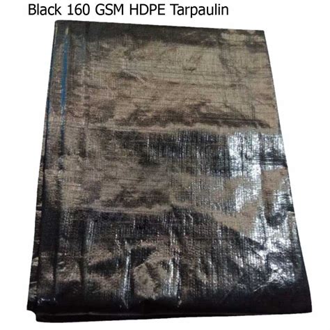 PE Laminated Woven 160 GSM Black HDPE Tarpaulin Size 9ft Width At