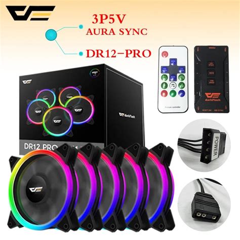 Darkflash Dr Pro Aura Sync Computer Case Cooling Fan Rgb Adjust Led