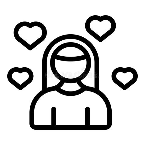 Icon Of A Person With Hearts Stock Vector Illustration Of Fondness