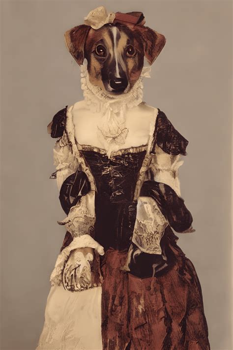 Victorian Portrait With Dog · Creative Fabrica