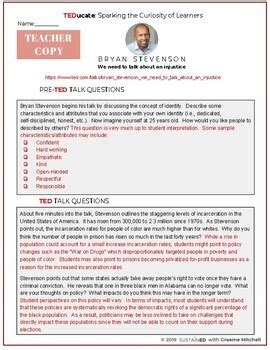 TEACHING WITH TED TALKS - Bryan Stevenson TED Talk Lesson on Racial ...