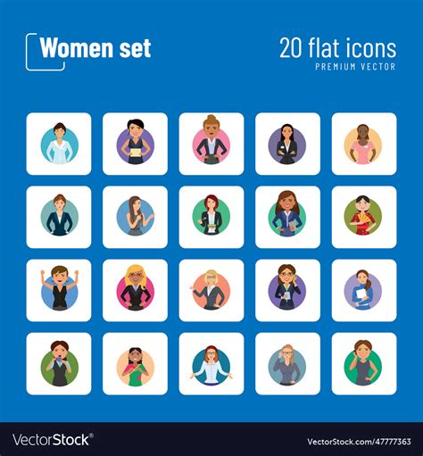 Women icons set Royalty Free Vector Image - VectorStock