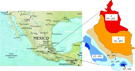 Mexico city location. Lowest and highest average annual temperatures in ...