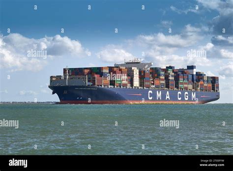 The Ultra Large Container Ship Cma Cgm Benjamin Franklin Entering The