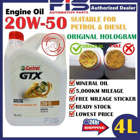 Fis Castrol Engine Oil W Mineral Base Api Sl Cf Liter Proton