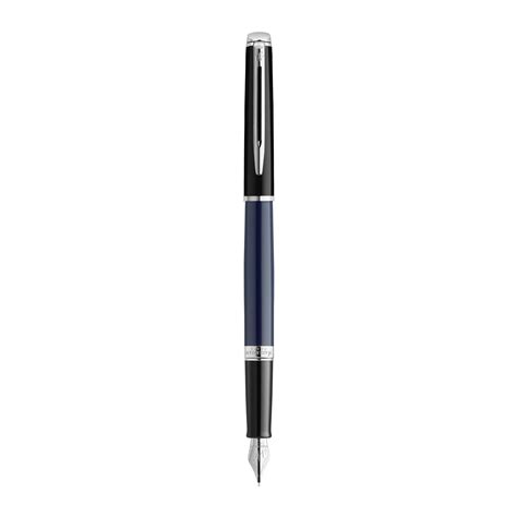 Stylo Plume Waterman H Misph Re Color Blocking Laque Noire Et Bleue