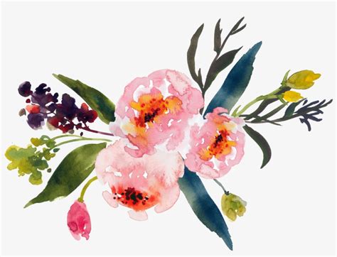 Watercolor Flowers Clipart Png Bruin Blog