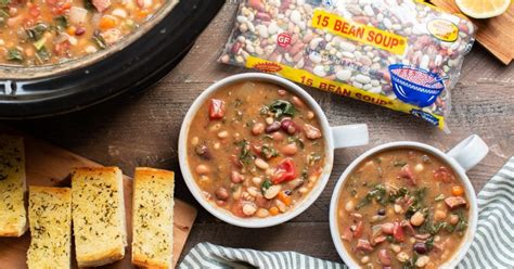 Slow Cooker 15 Bean Soup® With Ham And Kale Hurst Beans