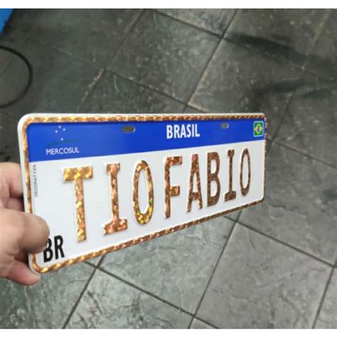 Placa De Carro Personalizada Mercosul Alto Relevo Shopee Brasil