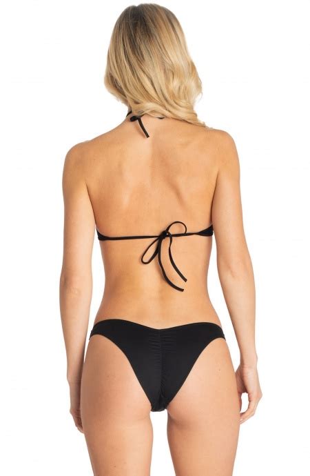 Bikini Brassiere Raggio Con Perline Tinta Unita Taglia S Colore Nero