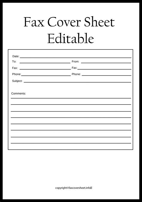 Editable Fax Cover Sheet Template Printable In Pdf And Word