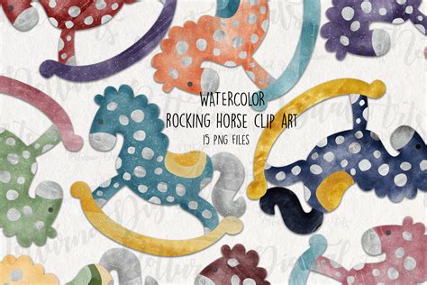 Watercolor Rocking Horse Clipart Horse Graphic By Notturno Digital