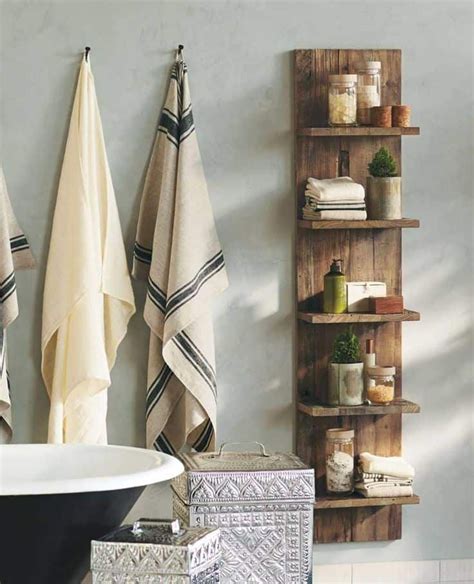 25 Bathroom Shelf Ideas To Keep Your Space Organized Diy Shelves Shelves Rustic Bathrooms