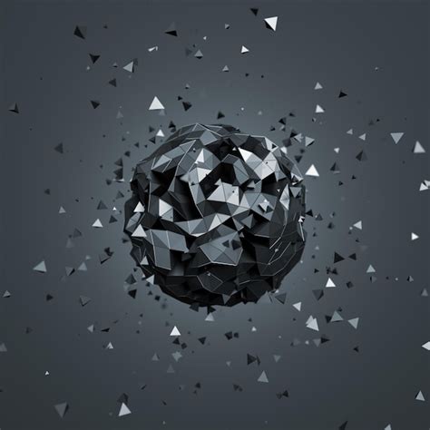 Premium Photo Abstract D Rendering Of Low Poly Sphere With Particles