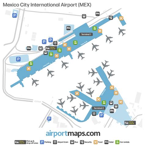 Map of Mexico City International Airport (MEX) – Terminals Map ...