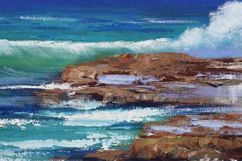 Rocky Beach At Low Tide Oil Painting By Graham Gercken Artfinder